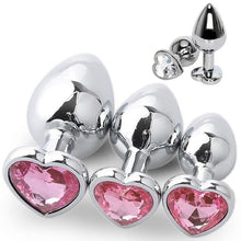 Load image into Gallery viewer, 3 Size Anal Plug Heart Stainless Steel